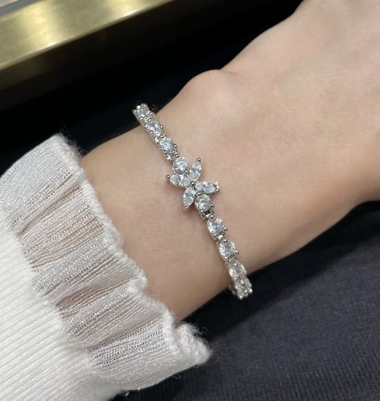 Tiffany & Co. Full Rhinestone Marquise Clasp Bracelet
