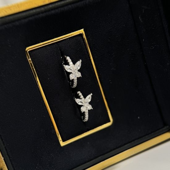 Graff Butterfly Marquise Diamond Hoop Earrings