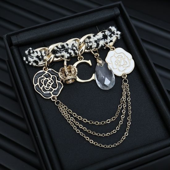 Chanel Woolen Tassel Brooch with Crystal