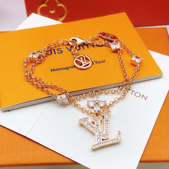Louis Vuitton LV Double Layer Square Crystal Bracelet