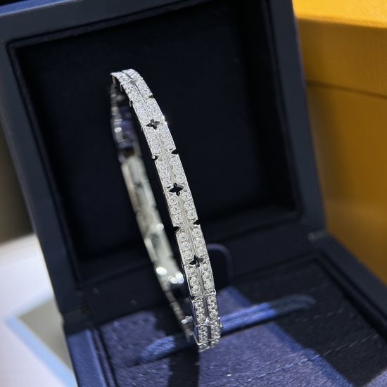 Louis Vuitton LV Hollow Double Row CZ Bracelet
