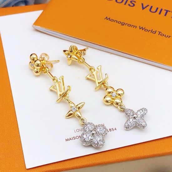 Louis Vuitton LV Brass Material Tassel Earrings
