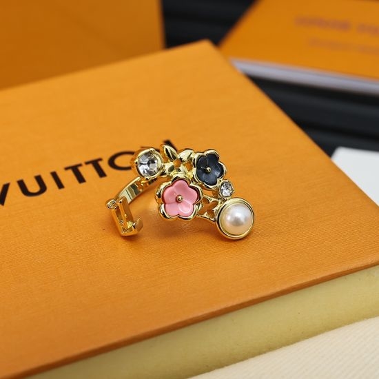 Louis Vuitton LV Floral Ring Pearl Decor Delicate Design