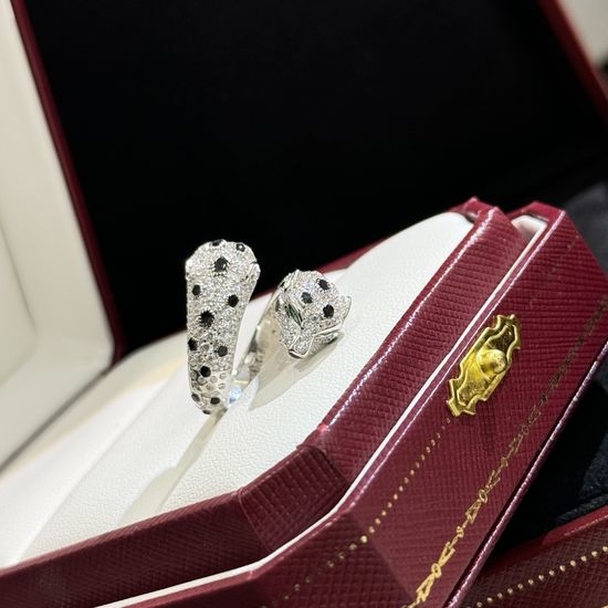 Cartier Full Diamond Double Leopard Head Ring