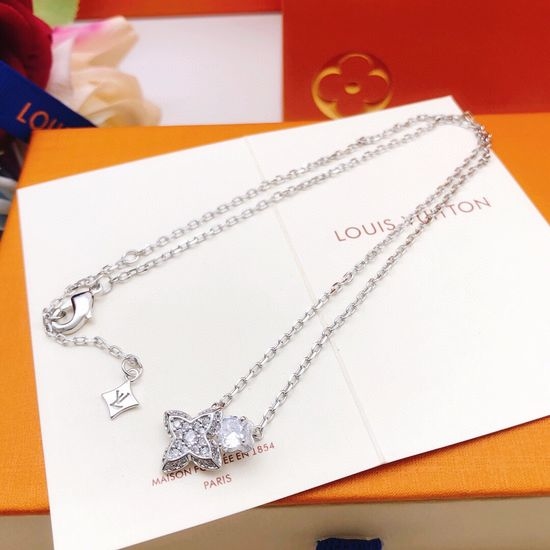 Chanel Silver Diamond-encrusted Pendant Necklace