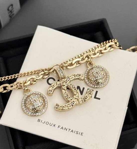 Chanel Double Layer Chain Bracelet Elegant Jewelry