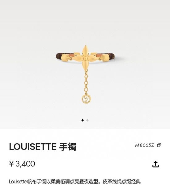 Louis Vuitton LV Canvas Adjustable Pattern Decor Bracelet