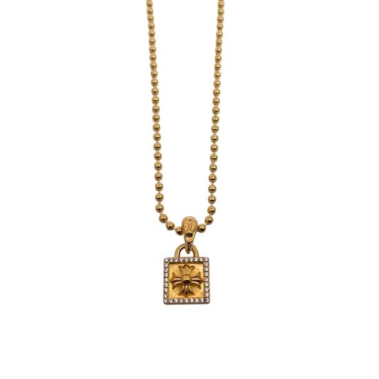 Chrome Hearts Elegant Inlaid Pendant Necklace