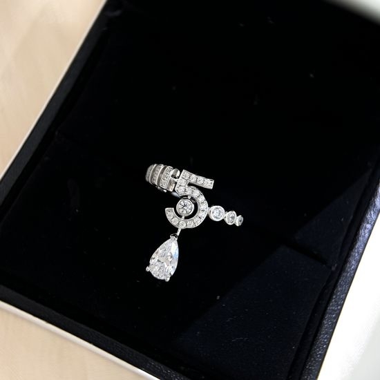 Chanel Water Drop Shaped Elegant Ring