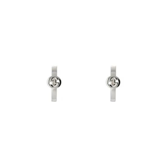 Gucci Two Tone Interlocking Hoop Earrings