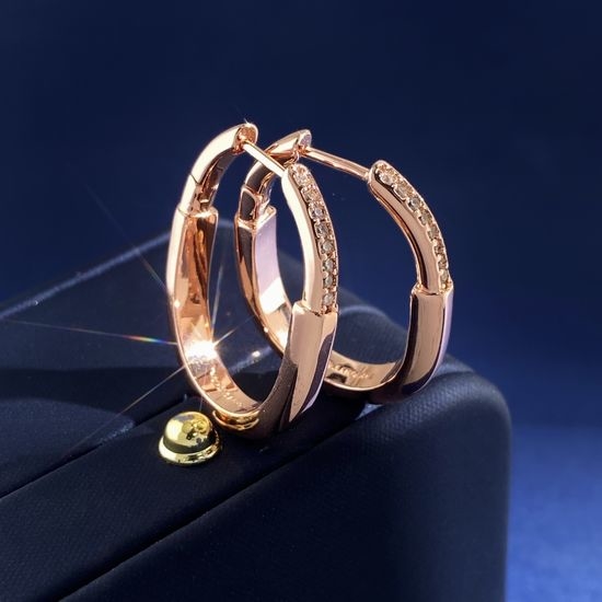 Tiffany & Co. Oval Lock Diamond Stud Earrings