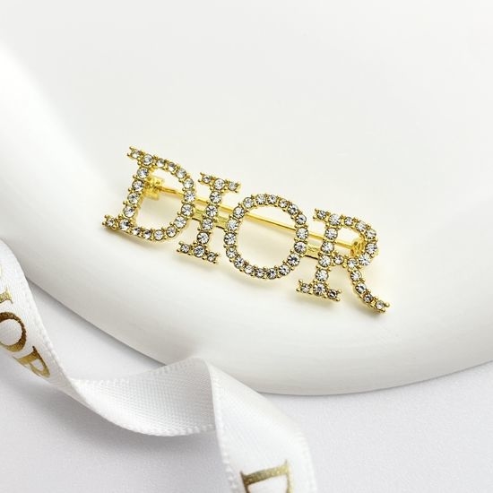 Christian Dior CD Rhinestone Brooch Elegant Design