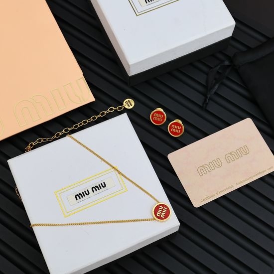 Miu Miu Enamel Button Jewelry Set