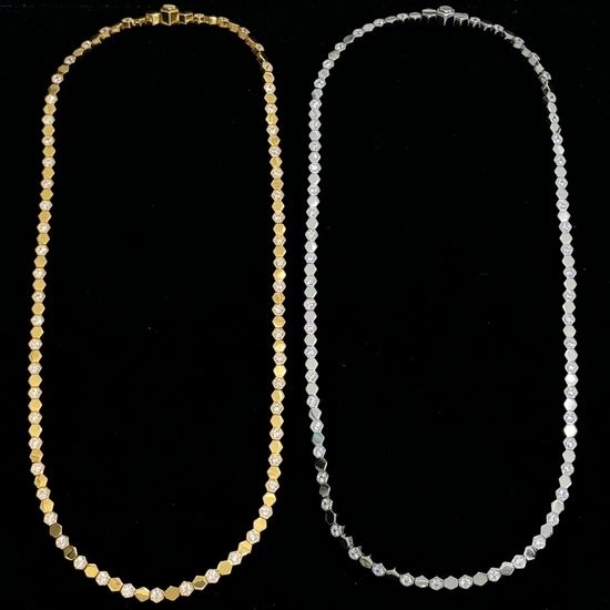 Chaumet Honeycomb Pattern Sterling Silver Necklace