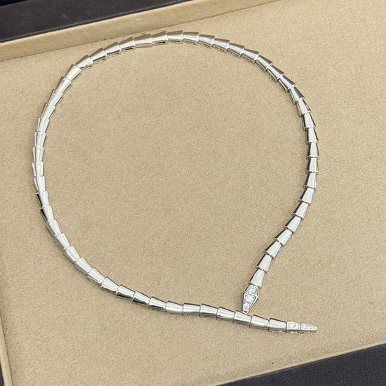 Bottega Veneta BV Half Diamond Snake Shape Necklace