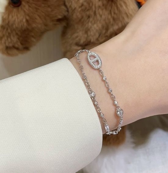Hermes Gold Material Classic Logo Bracelet
