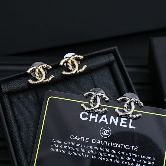 Chanel Irregular Twist Pattern Stud Earrings Premium Texture
