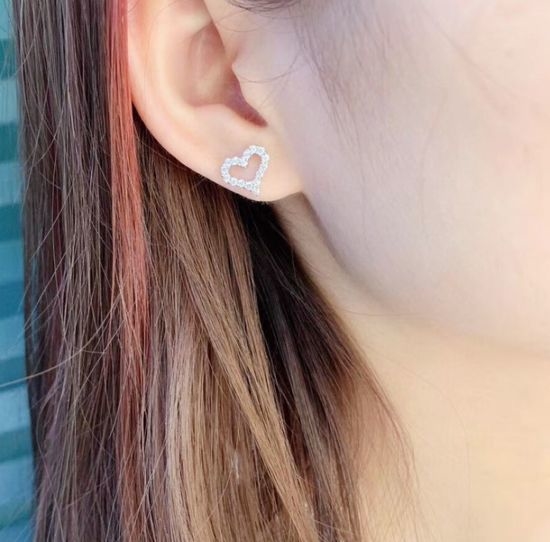 Tiffany & Co. Cubic Zirconia Heart Shape Stud Earrings