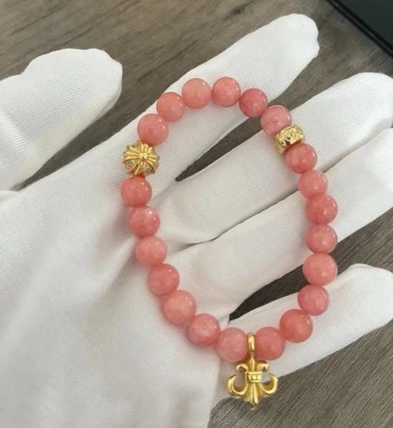 Chrome Hearts Pink Shell Beaded Bracelet Jewelry