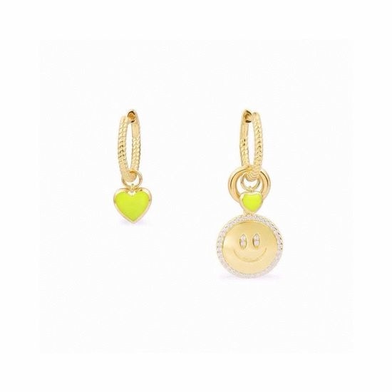 Apm monaco Fluorescent Heart Smiley Asymmetric Earrings