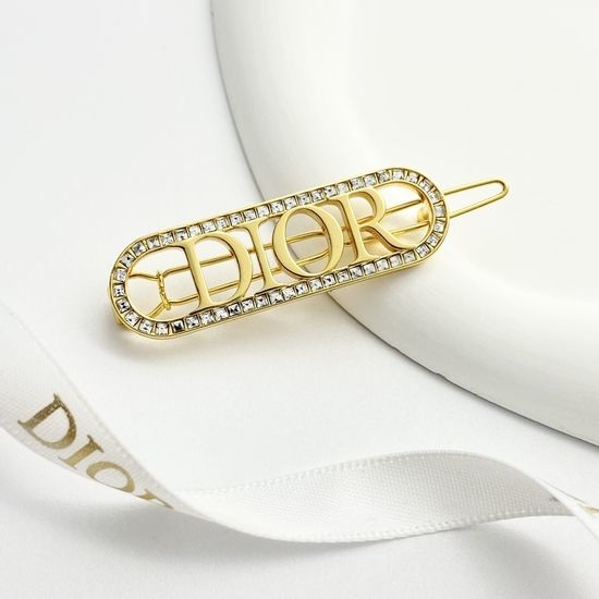 Christian Dior CD Rhinestone Wrapped Letter Hair Clip