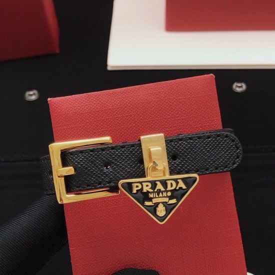 Prada Genuine Leather Wrist Cuff Bracelet