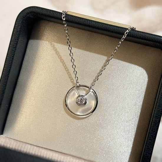 Cartier Diamond Amulet Platinum Plated Necklace