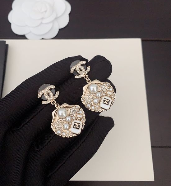 Chanel Shell Perfume Bottle Earrings