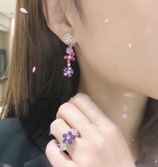 Van Cleef & Arpels VCA Colorful Floral Stud Earrings