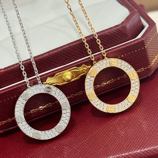 Cartier Reversible Love Series Paved Necklace