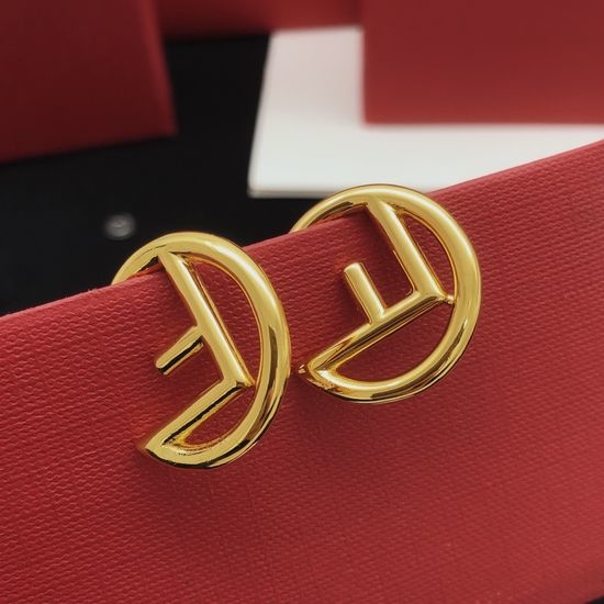 Fendi Polished Round Hook Earrings