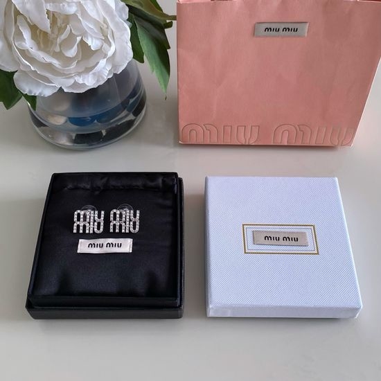 Miu Miu Full Diamond Letter Earrings