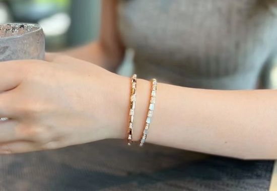 Bvlgari Snake Bone Diamond Inlaid Bracelet