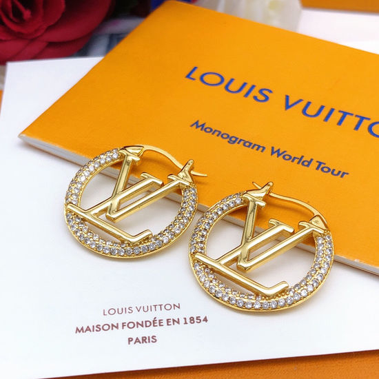 Louis Vuitton LV Circular Diamond Inlaid Ear Hooks