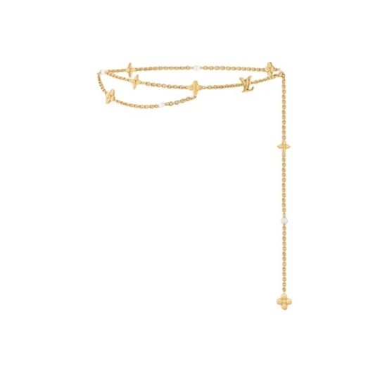 Louis Vuitton LV Floral Pearl Decorated Waist Chain Adjustable