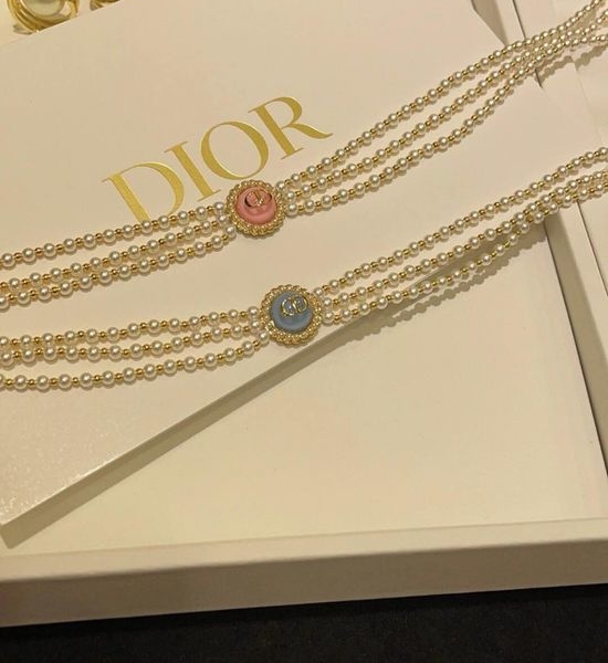 Christian Dior CD Triple Layer Pearl Necklace