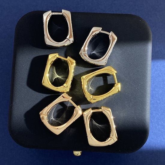 Louis Vuitton LV Classic Pattern U Shape Hoop Earrings