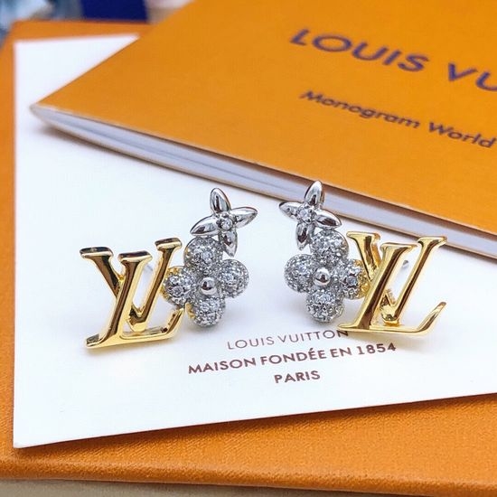 Louis Vuitton LV Gold Silver Mix Stud Earrings