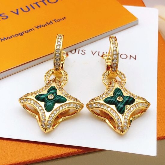 Louis Vuitton LV Emerald Pattern Ear Hooks