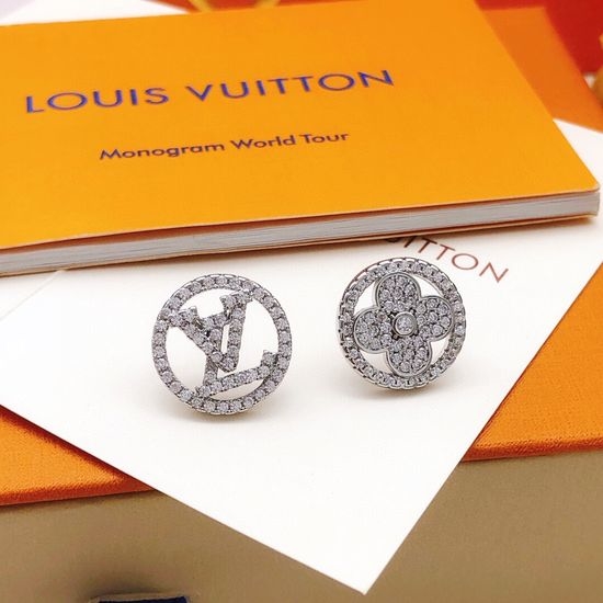 Louis Vuitton LV Classic Round Metal Stud Earrings