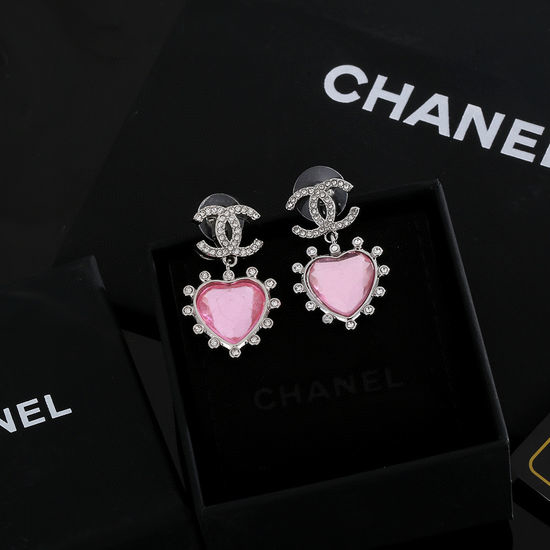 Chanel Sweet Pink Heart Stud Earrings