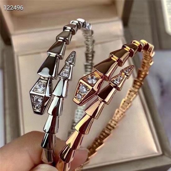 Bvlgari Snake Shape Bangle Polished Shiny Jewelry