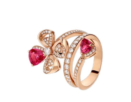 Bvlgari Red Crystal Flower Ring