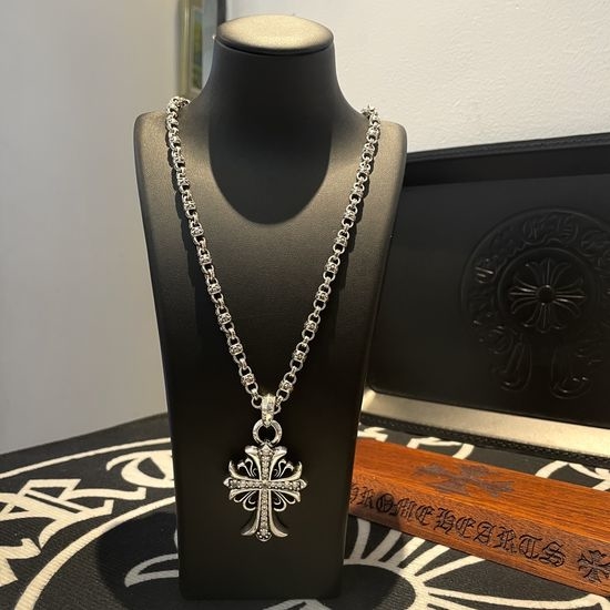 Chrome Hearts Vintage Cross Pendant Necklace with Diamonds