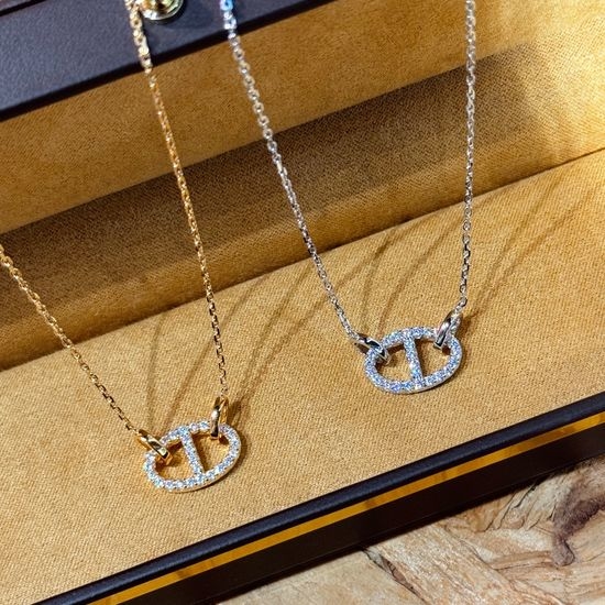 Chanel Full Diamond Pig Nose Pendant Necklace