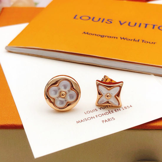 Louis Vuitton LV White Mother of Pearl Earrings