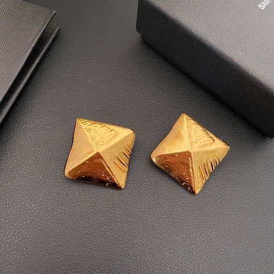 Yves Saint Laurent YSL Vintage Geometric Ear Clips