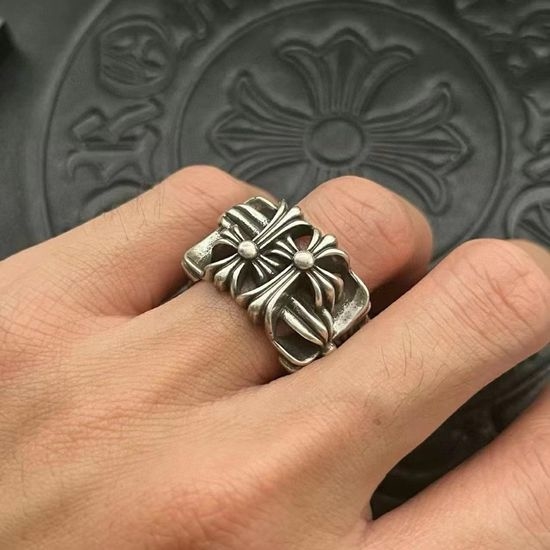 Chrome Hearts Vintage Cross Pattern Statement Ring
