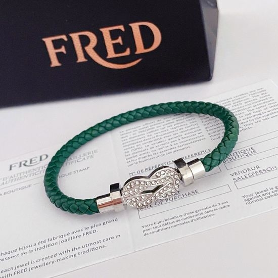 Fred Lucky Symbol Pave Buckle Bracelet