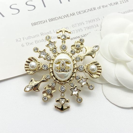 Chanel Marine Element Rhinestone Brooch